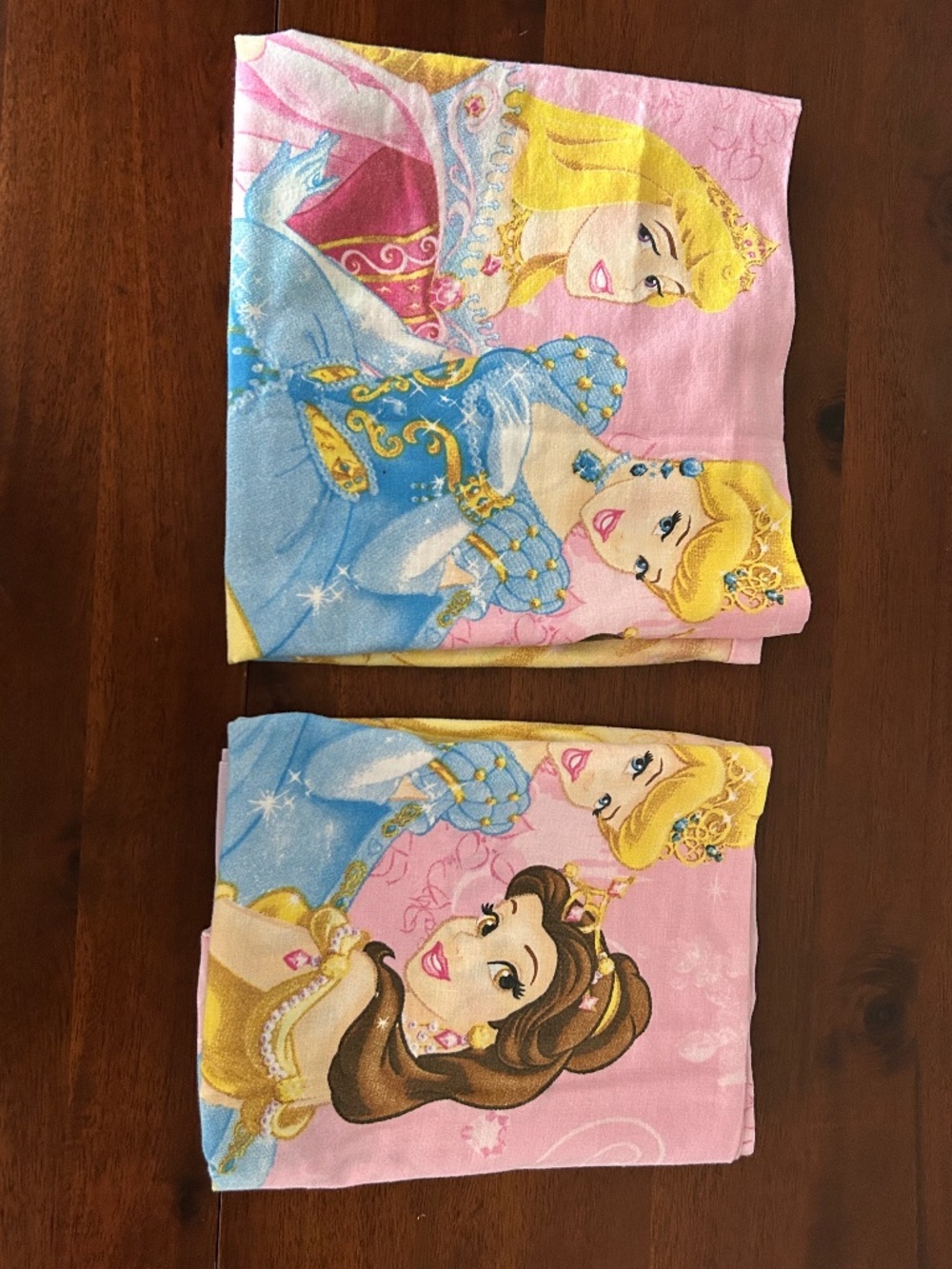 Vintage Disney Princess Pillowcases Belle, Cinderella, Aurora